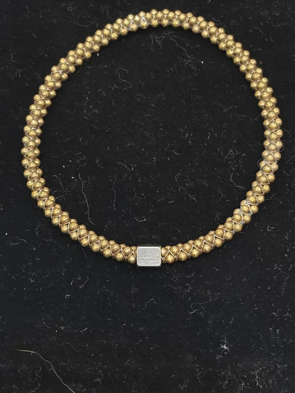 Mignon Faget/John Humphries Halo Bangle, Faceted, Gold Plated, Size M